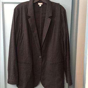 J. Jill NWOT Women’s Dark Black Linen Blend Blazer